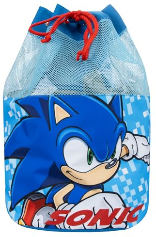 Sonic The Hedgehog Boys Swim Bag | Swimming Bags For Kids | Boys Sonic Backpack | One Size | Blue