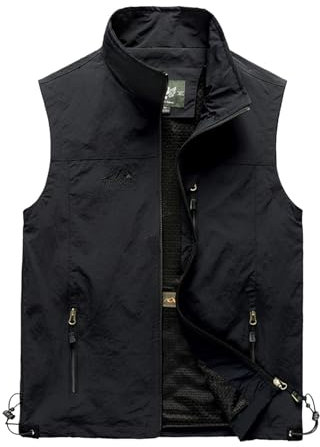 RUMAOZIA Herren Weste Outdoor Leicht Übergrößen Jagdweste Ohne Ärmel Jacke Vielen Taschen Jagd Camping Arbeitsweste Atmungsaktiv Anglerweste Sport Multifunktionsweste Dünne Sport Herrenwesten