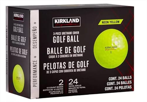Kirkland Signature 3-Piece Golf Balls, Version 2.0, Yellow, 24-Pack