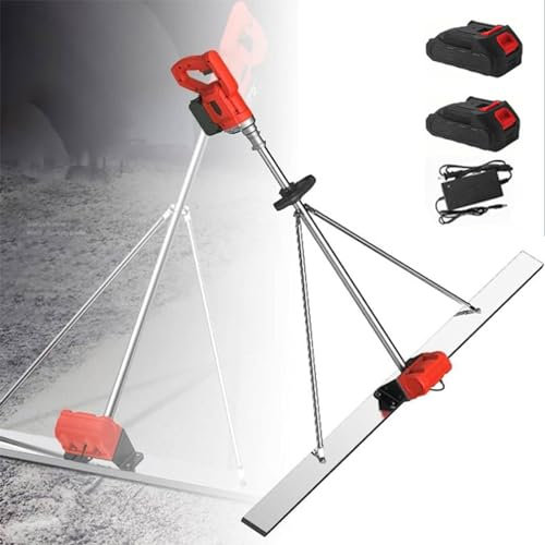 XCSCUK Chape en béton, chape vibrante en ciment électrique, Machine de bourrage de béton, adaptée aux projets de Construction (2Xbattery 2M)