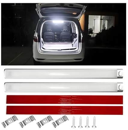 CGEAMDY 2 Piezas Barra De Luz Interior, Barras Iluminación Led Para Automóviles, Barra De Luz Interior Coche Luz Suave No Hace Daño A Los Ojos, Regleta Iluminación Lectura Cabina Coche(168 Perlas)