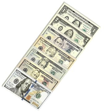 Krilucly 120 PCS Billets de Dollar, Argent Fictif Billets en Jouets, Prop Money, Faux Argent de Jeu, Billet Factice Dollars pour Accessoires de Cinéma, pour Les Enfants Qui Apprennent et Jouent