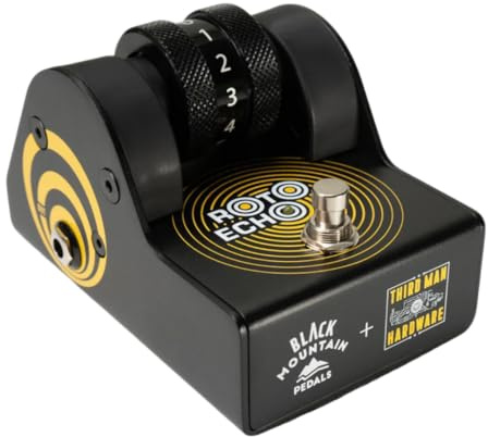 Black Mountain Roto-Echo Delay Pedal - Pedal de retardo de estilo analógico controlado por el pie, tecnología Freewheel, True Bypass, pedal de efectos de guitarra compacto, colaboración de hardware de