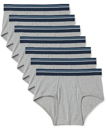 Amazon Essentials Men's Tag-Free Cotton Briefs Underwear, Pack of 5, Light Grey Heather, Large