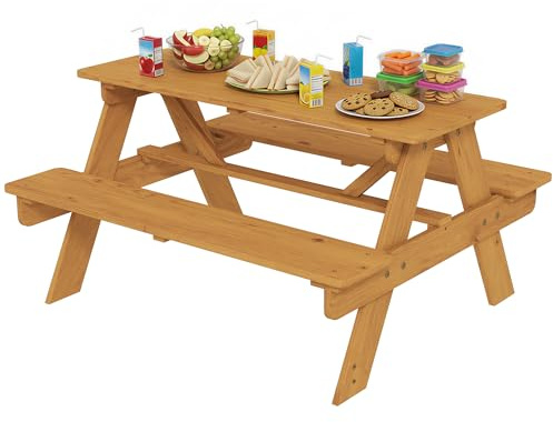 AIYAPLAY Ensemble Salon de Jardin extérieur Enfant, Bois Massif Naturel