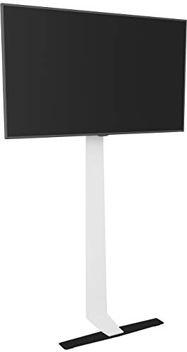 AVF FL601LT Against the Wall Standing TV Mount – Fits up to 80 TVs (60kg Max) – White & Black Freestanding Tilt Bracket – Cable Management – Easy to Install – Ideal for Renters