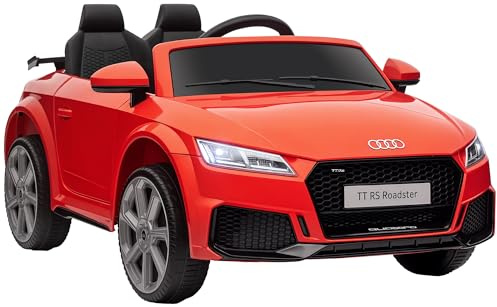 Aosom 6V Kids Electric Ride On Car, Licensed Audi TT RS with Suspension System and Remote Control, Horn, 5 Songs, Lights, MP3 Player, Red