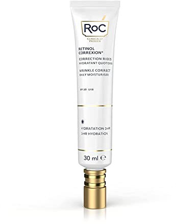 RoC - Retinol Correxion Wrinkle Correct Tagespflege SPF 30 - Gesichtscreme mit Retinol und Vitamin E - Anti-Falten und Aging - 30 ml