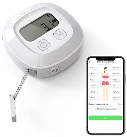 arboleaf Smart Körperumfangmaßband mit App, Bluetooth-Maßband für Körpermaße, Verriegelungsmechanismus, einziehbar, Körpermaßband zur Gewichtsabnahme, Umfangslänge messen, CM/Zoll