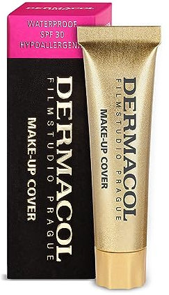 Dermacol Mini Base de maquillaje de cobertura total 13 g, base líquida mate SPF 30, base impermeable para pieles grasas, acné y bolsas debajo de los ojos, productos de maquillaje de larga duración