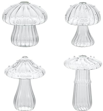 BlogBlog Mini Mushroom Glass Vase - Creative Plant Table Vase (Clear)