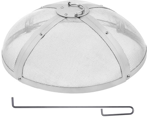 VEVOR Parachispas para Brasero 686 mm Alambrera de Brasero de Acero Inoxidable Cubierta Redonda Rejilla de Protección contra Chispas de Fuego Apertura Fácil con Accesorios para Hogueras, Jardín, Patio