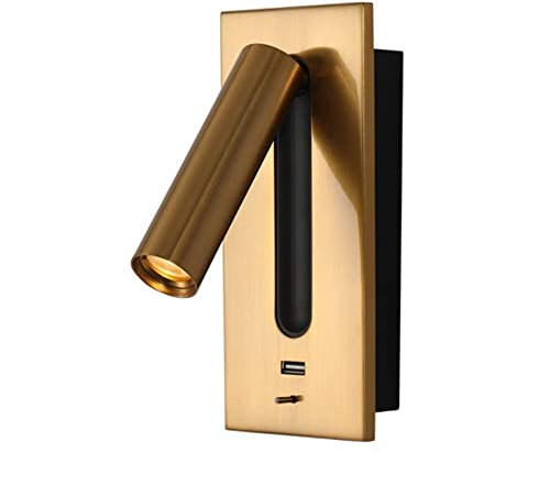 Applique Murale rotative à 350°, Spot Mural câblé avec Interrupteur, Lampe Lecture Chevet, Spot Mural encastré à LED, tête lit, luminaire Nuit Chambre à Coucher, hôtel, lit