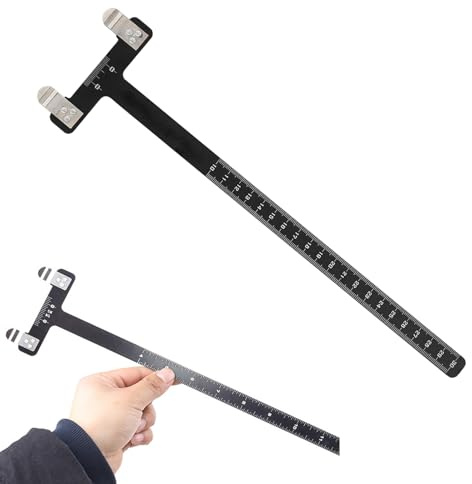 JINJUMEI Règle en Forme de T, Carré d'arc en Acier Inoxydable, Outil de Réglage de Règle de Mesure de Corde d'arc d'arc carré, Carrée pour Arc Classique, Arc à PouliesMatériel de tir