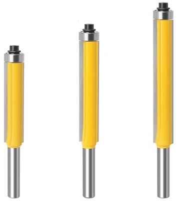 1/3psc 8mm Shank Long Blade Flush Trim Router Bit For Woodworking Cutting Tool With Bearing Tungsten Carbide 2 3 Flush Bit(3Pcs 8mm Shank)