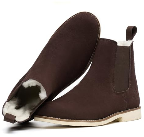 SL-Saint Bottes Chelsea Classiques Faites à La Main Pour Hommes Mode Cuir de Vache Véritable Slip On (Marron Laine, Adulte, Homme, 39, Numérique, Système Taille Chaussures EU, Moyen)
