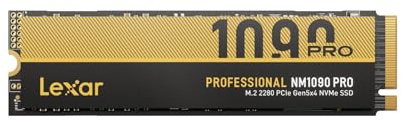 Lexar SSD NVMe PCIe 5.0 Gen5 2TB NM1090 Pro, 14,000 MB/s, diseño de Control térmico avanzado, SSD Interno Compatible con DirectStorage, portátil para Juegos y creación de Contenido
