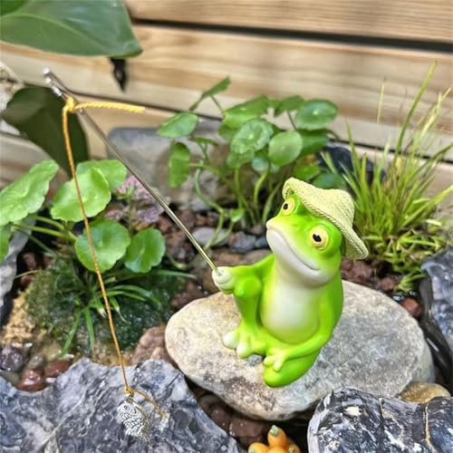 Mini étang décoratif grenouille flottante pour l'extérieur - Décoration de jardin - Fontaine - Décoration de jardin - Mini accessoires - Décoration de jardin (2)