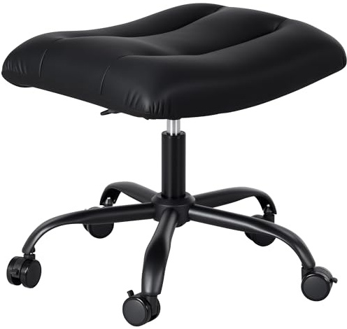 Frassie Adjustable Rolling Foot Rest Stool Ottoman Under Desk Gaming/Office