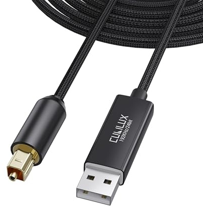 Cubilux Cavo Audio Ottico USB A a TOSLINK, Convertitore Digitale SPDIF Unidirezionale, Trasmettitore Audio per PC, Laptop e Computer, Non Compatibile con TV o Console da Gioco, 6.6 ft / 2 m
