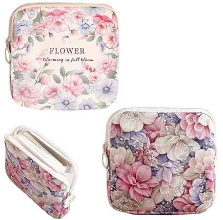 VYNZOR 2 Piezas Neceser Compresas, Bolsas De Almacenamiento De Servilletas Sanitarias, Bolsa De Algodón para Copa Menstrual, Bolsa Portátil para El Período,para Tampón(2Forma)