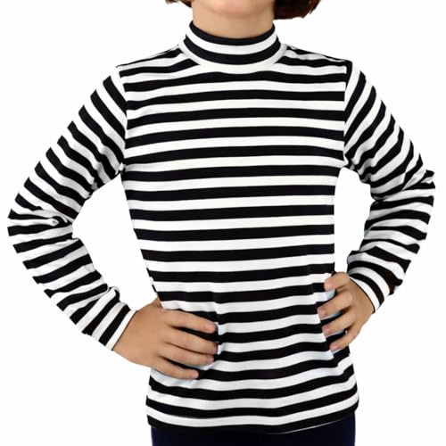 KLOTTZ 7039-POLO44-RAYA-NEGRO-14 - Camiseta Carnaval Manga Larga Halloween Niñas Color: Raya-Negro Talla: 14 años