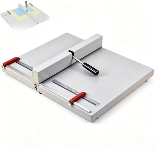 Manuell veckmaskin för papper, prickad linje-mapp med positioneringslinjal och handtag, 0,8 mm inbuktningsdjup, 460 mm bredd, perfekt för kontor och tryck