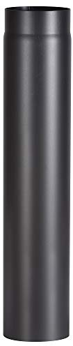 FIREFIX R150/7 ugnsrör av 2 mm tjockt stål (rökrör) i 150 mm diameter, för eldstäder och eldstäder, senotterm, svart, 750 mm lång