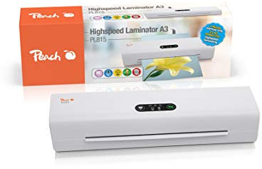 Peach Professional Highspeed Laminator A3 - schnell startklar nur 60 Sekunden vs. 3-5 Min. - 4 Folien A4 pro Minute / 4 Mal schneller als bisher üblich - PL815