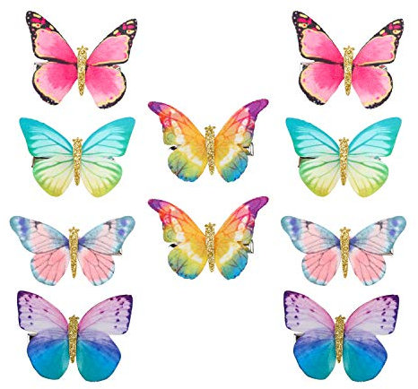 Hifot Schmetterling Haarspangen Mädchen Baby 10 Stk, Kinder Haarclips Haarnadeln, Haarschleifen Haar Accessoire Haarreife