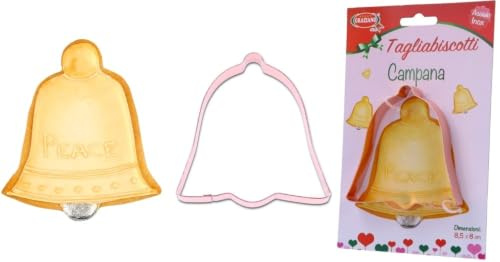Graziano, Tagliabiscotti a Forma di Campana, Realizzato Interamente in Acciaio Ramato, Ideale per Biscotti Classici, Ideali per Realizzare Squisiti Dolcetti in Tema Pasqua