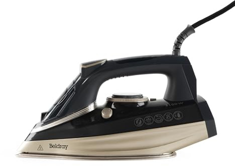 Beldray BEL0820PL Ultra Ceramic 3100W Steam Iron - Dual Soleplate Technology, Variable Temperature Control & Continuous Steam, Easy Grip Handle, 300ml Water Tank, Anti-Calc/Drip Function, Platinum