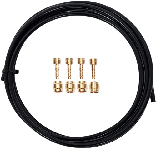 YBEKI Cykelbroms Slang Kit och Mässing Anslutning, 2500mm Cykel Hydraulisk Skiva Broms Slang Kit för Shimano BH59 BH90 Avid Sram Magura (Magura svart)