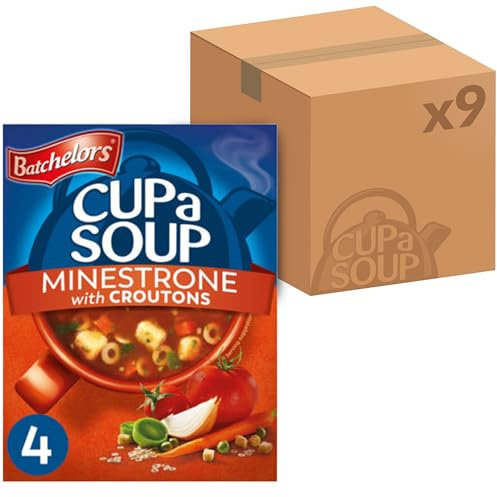 Batchelors Cup a Soup Minestrone with Croutons Instant Soup, 4 Sachets Per 94 g Box (Total 9 Boxes = 36 Sachets)