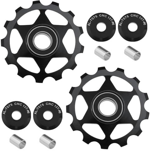 The Lord of the Tools Lot de 2 poulies de roue jockey 13T compatibles avec Shimano compatibles avec les dérailleurs SRAM 8 9 10 11 12 vitesses Noir