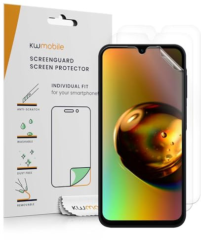 kwmobile 3X Displayschutzfolie kompatibel mit Samsung Galaxy A15 5G Folie - klare Schutzfolien Set in transparent