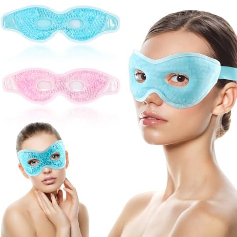 Anseom Maschera per Gli Occhi, 2 Pezzi Maschere in Gel Occhi Patch Occhi Riutilizzabile, Caldo e a Freddo per Cerchi Scuri, Allevia L'affaticamento Degli Occhi, Occhi Gonfi