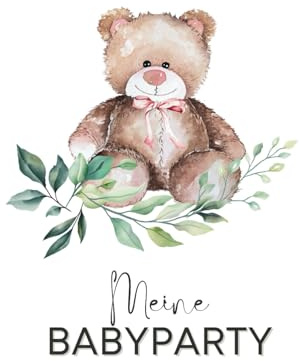 Babyparty Gästebuch - meine Babyparty - neutrales Design: Babyparty Deko neutral I Babyshower Gästebuch I Spiele zur Babyparty I Geschenk zur Babyparty