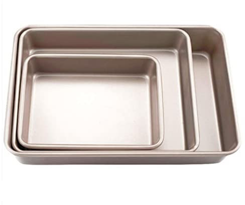 OUSIKA 3 pièces plaque de cuisson rectangulaire antiadhésive en métal gâteau pain baguette forme de moule for four ustensiles de cuisson