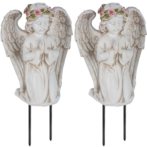 XONOR Cemetery Vase, Grave Flower Vases with Spikes, Resin Flowers Holder Vase Statues for Cemetery Headstone Garden Home Decorations Memorial Gifts for Loss of Loved One (2Pcs)