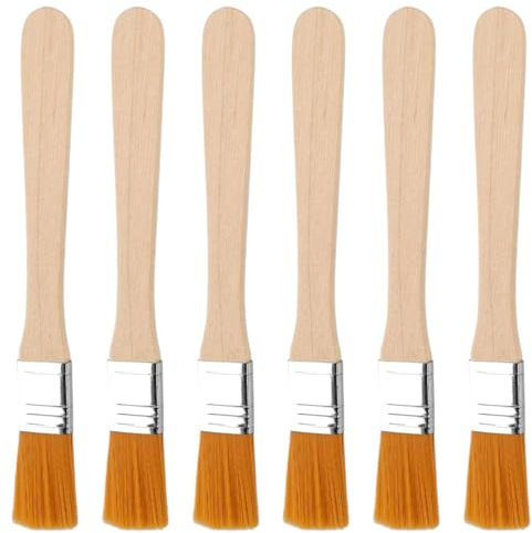 Juego de 6 Pinceles Para Paredes de Madera - 13cm Largo y 1.5cm Ancho - Bricolaje y Quita Polvo