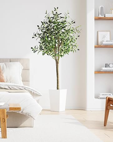 Realistic Artificial Olive Tree, Lifelike Faux Olive Plant for Home, Office, Garden Décor(120cm)