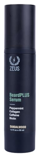 ZEUS BeardPlus Growth Serum for Men, Refined Beard Oil with Biotin, Caffeine & Collagen for Thicker, Fuller, Softer Facial Hair & Healthy Skin Care (Made in USA) 1.6 oz