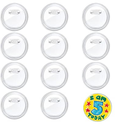 12 pcs Acrylic Button Clear Badges, Handmade Button Badge with Pins, Badge Making Kit for Kids, DIY Badge Craft Supplies for DIY Crafts and Children's Paper Craft Activities and More