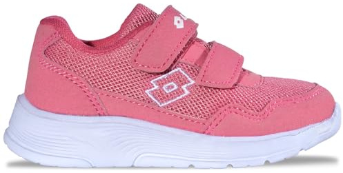 Lotto Connect VL M - Scarpe da Ginnastica Unisex per Bambini, Taglia L, Colore Rosa/Bianco, 24 EU