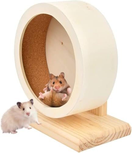 Roue de dressage pour hamster, 15 cm, accessoire de cage en bois silencieux, convient pour les petits animaux domestiques, gerbilles, cochons d'Inde, chinchillas