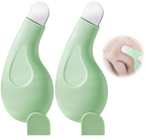 Aihoom 2pcs Limpiador de Puntos Negros, Removedor de Espinillas, Espátula Facial y Nasal Profesional, Raspador de Poros para Eliminar Impurezas, Herramienta de Limpieza Profunda de Piel