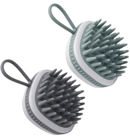 BIUDECO Set 2 Spazzole Massaggianti per Chioma in Silicone Design Antiscivolo per Ragazzo Ragazza e Ragazzo Ragazza, per Shampoo e Stimolazione Naturale del Capelluto