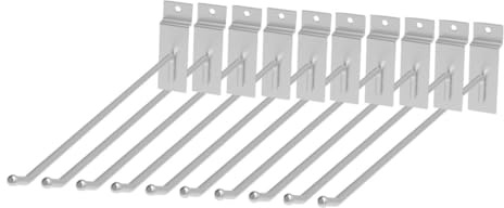HONMEET 32pcs Metal Perforated Wall Hooks 5.8mm Diameter 25cm Length Single Wire Pegboard Hooks for Supermarket and Mall Shelf Display Storage