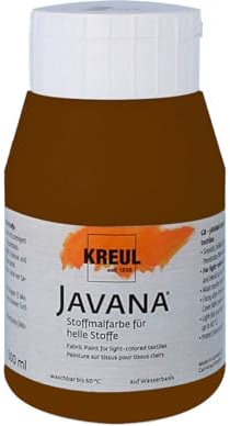 KREUL 90518 Textilfarbe, transparent, Dunkelbraun, 500 ml, JAVANA TEX